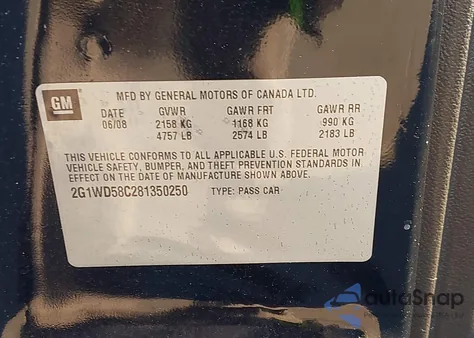 2008 Chevrolet Impala Ss z USA, uszkodzony, nr VIN 2G1WD58C281350250